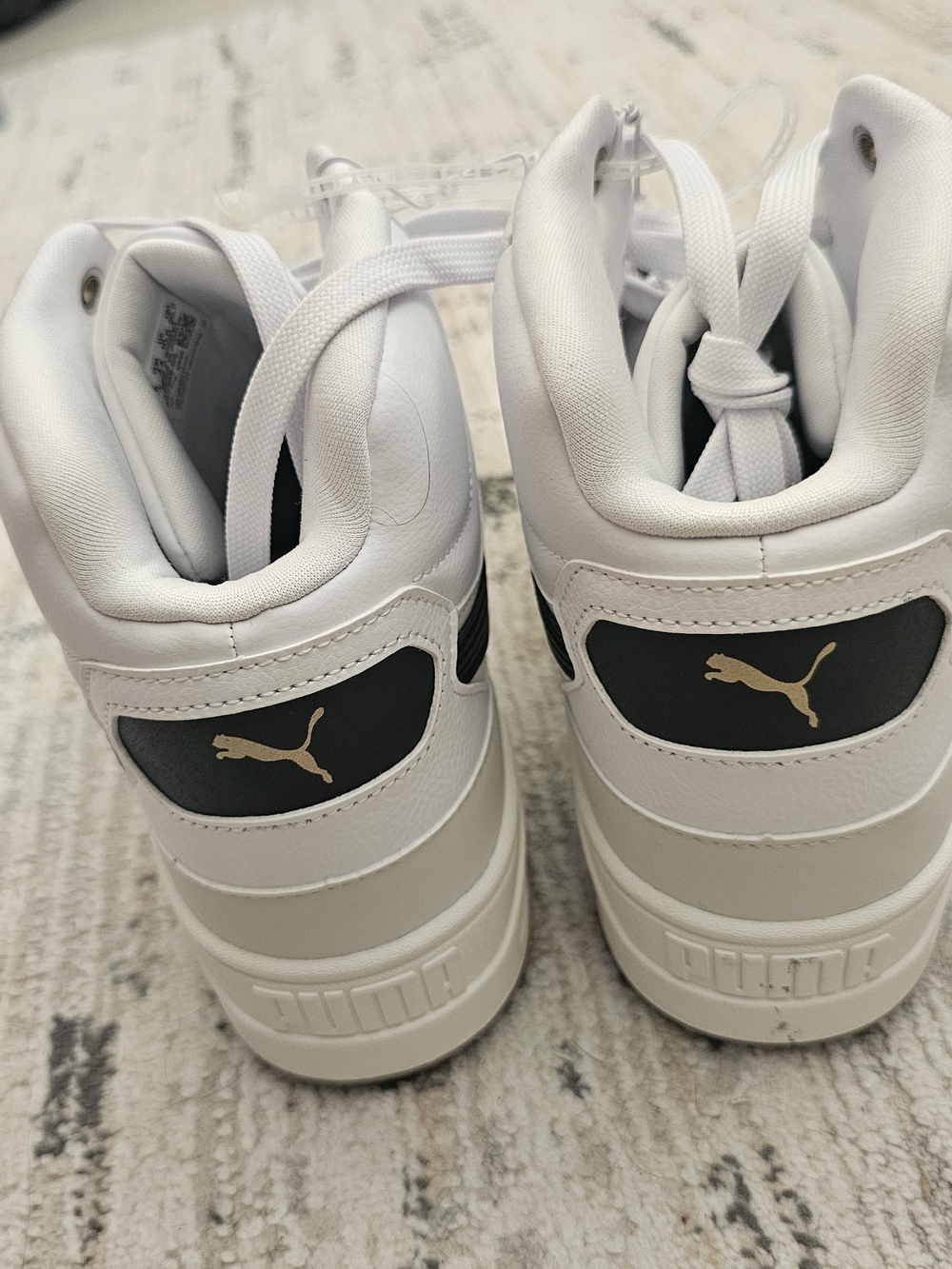 Puma Men's White High-Top Sneakers with Black Accent Size 10.5 - Picture 4 of 7